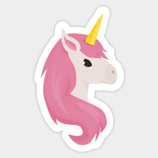 Cute Little Unicorn With Pink Hair Sticker